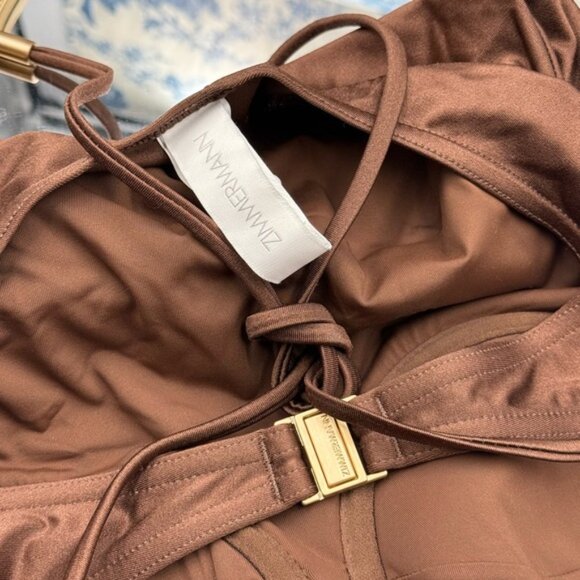 🆕 ZIMMERMANN 🧿 NWOT Devi Balconette Eyelet 1PC Bathing Suit, Sz 1 US 4 - 6 - Picture 14 of 16